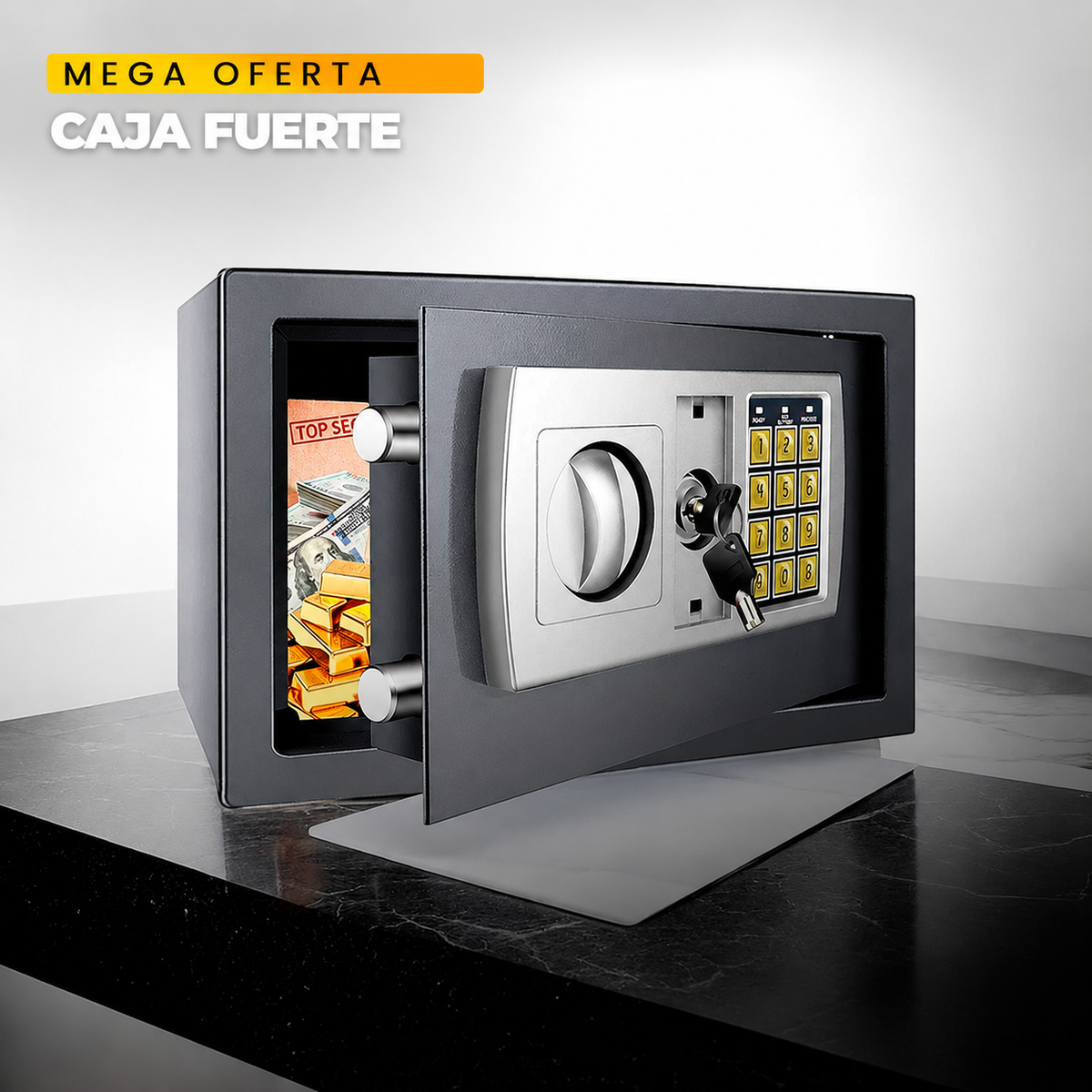 Caja fuerte con clave llaves